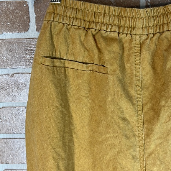 POINT SUR Pants Linen Lyocell Elastic Waist Mustard Jogger Pants - Picture 6 of 10